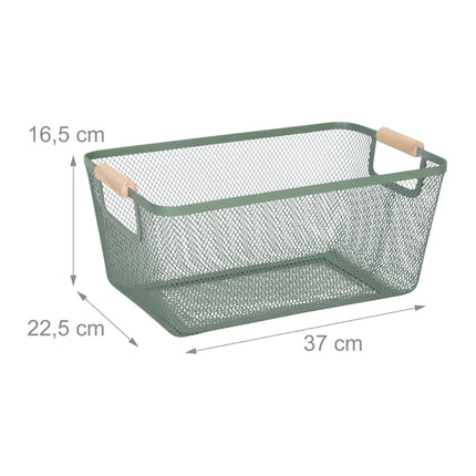 Square Metal Storage Basket with Handles