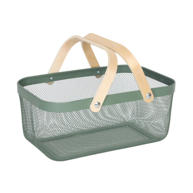 Square Metal Storage Basket with Handles