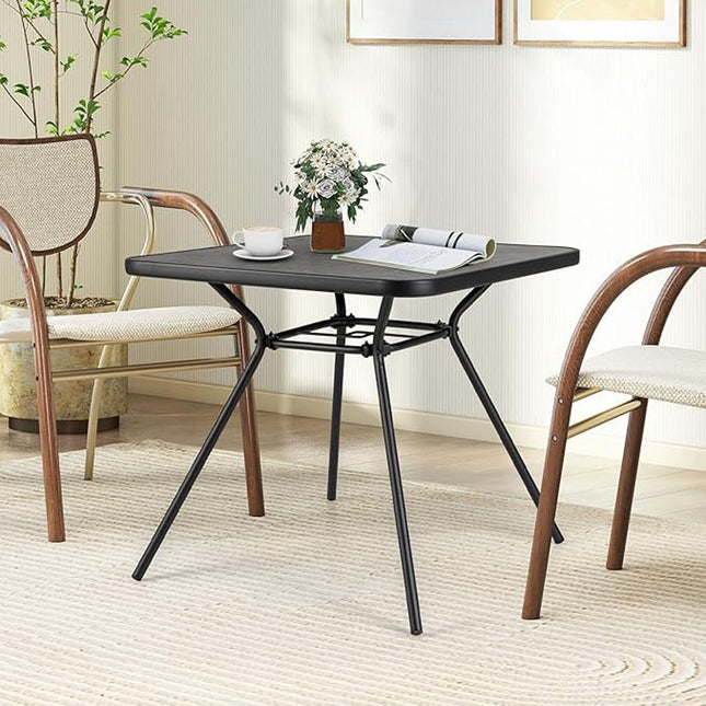 Square Patio Dining Table, 80cm, 4cm Umbrella Hole