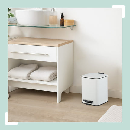 Square Pedal Bin 6L with Soft-Close Lid