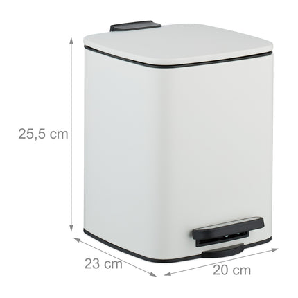 Square Pedal Bin 6L with Soft-Close Lid