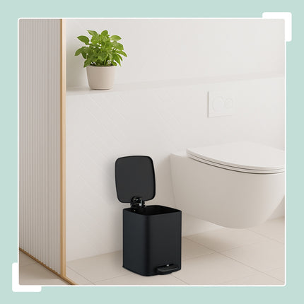 Square Pedal Bin 6L with Soft-Close Lid