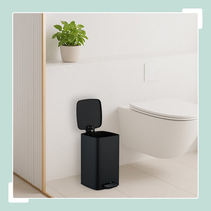 Square Pedal Bin 8L with Soft-Close Lid