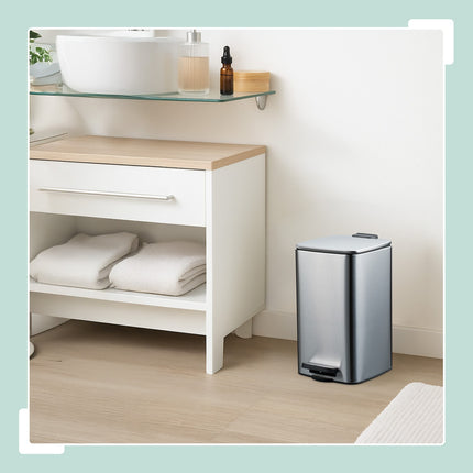 Square Pedal Bin 8L with Soft-Close Lid