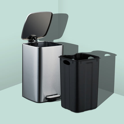 Square Pedal Bin 8L with Soft-Close Lid