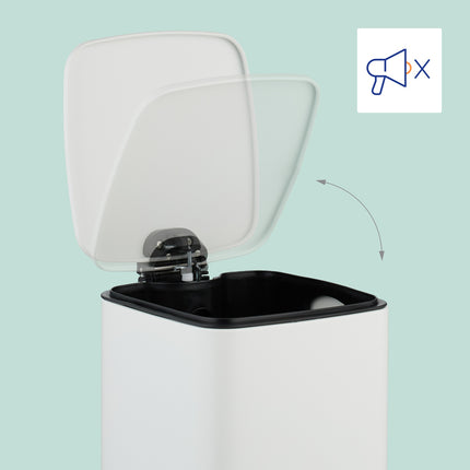 Square Pedal Bin 8L with Soft-Close Lid and Liners