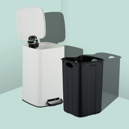 Square Pedal Bin 8L with Soft-Close Lid and Liners