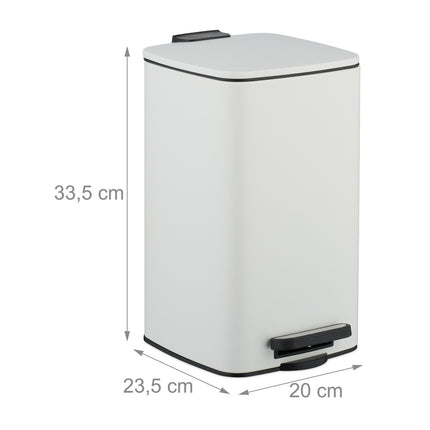 Square Pedal Bin 8L with Soft-Close Lid and Liners