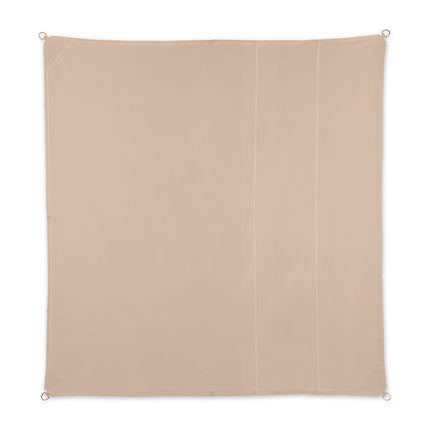 Square Sun Shade Sail, Beige Polyester With Ropes