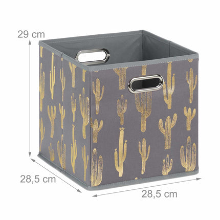 Square collapsible box with cactus motif