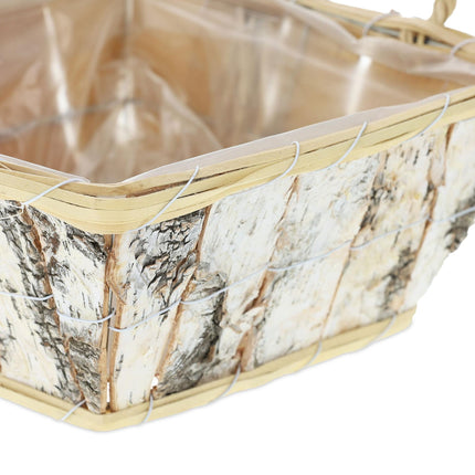 Square flowerpot Birch Set of 3