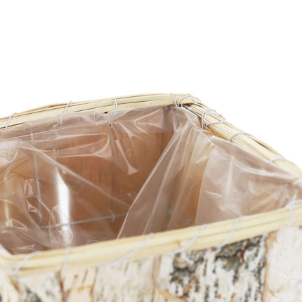 Square flowerpot Birch Set of 4