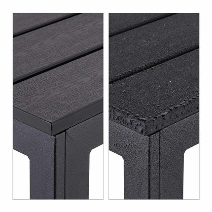 Square garden table in wood look