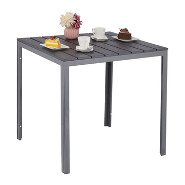Square garden table in wood look
