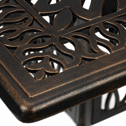 Square garden table with umbrella hole