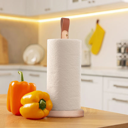 Square kitchen roll holder in wood