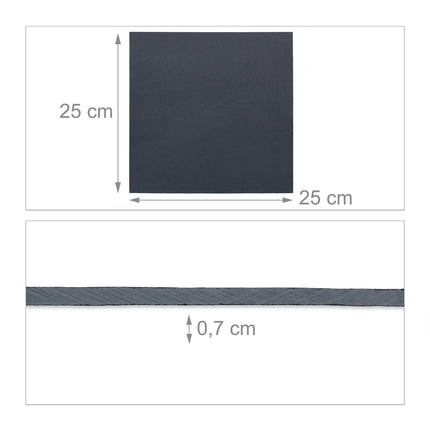 Square slate plate set of 6