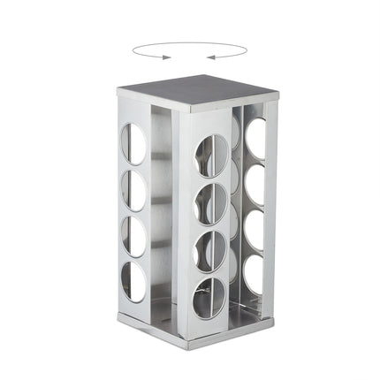 Square spice carousel with 16 glasses