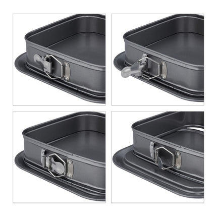 Square spring form with leakage protection