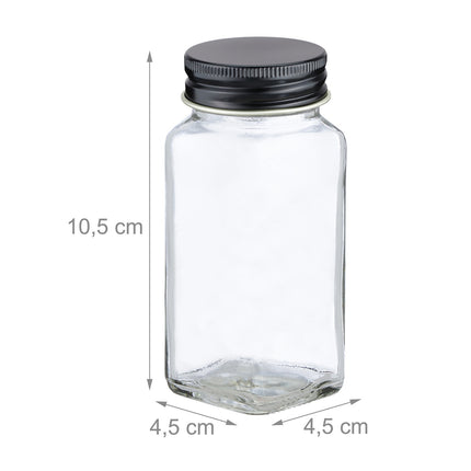 Square stainless steel spice jars