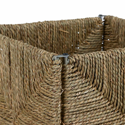 Square storage basket in seaweed
