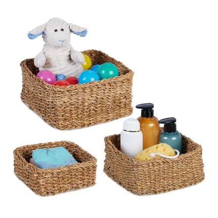 Square storage basket, set of 3
