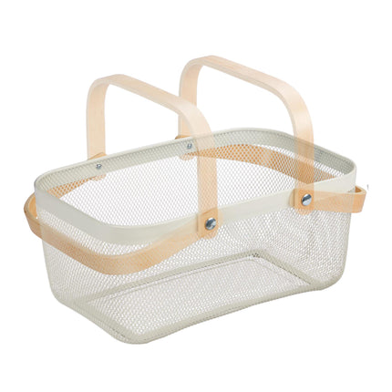 Square wire basket with handle