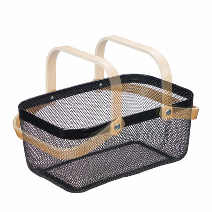 Square wire basket with handle