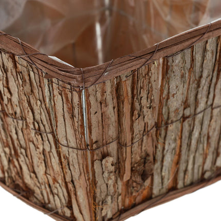 Square wooden flower pot - set of 3