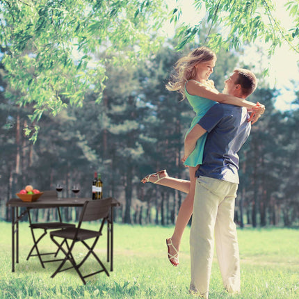 Square wooden garden table