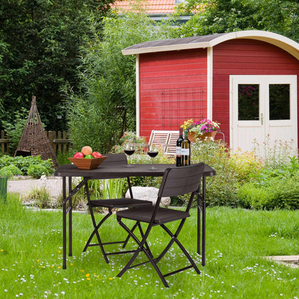 Square wooden garden table