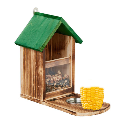 Squirrel Feeder with Corn Cob Holder and Water Bowl