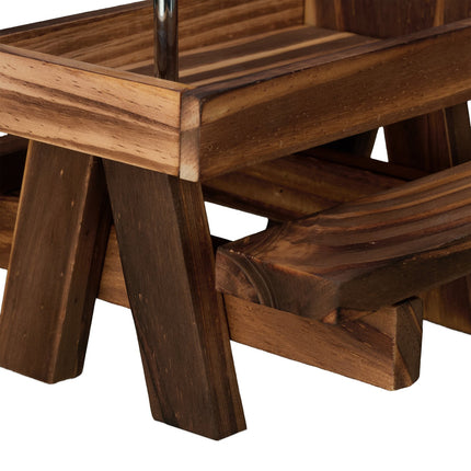 Squirrel Picnic Table Feeder with 2 Umbrellas