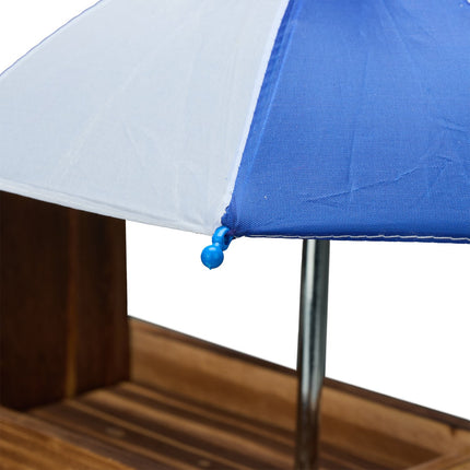 Squirrel Picnic Table Feeder with 2 Umbrellas