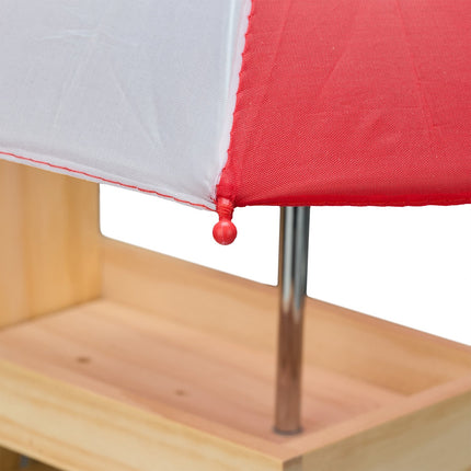 Squirrel Picnic Table Feeder with 2 Umbrellas