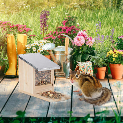 Squirrel feeder Metal roof