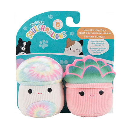 Squishmallows Two-Pack Squeaky Plush Dog Toy, 9 Cm
