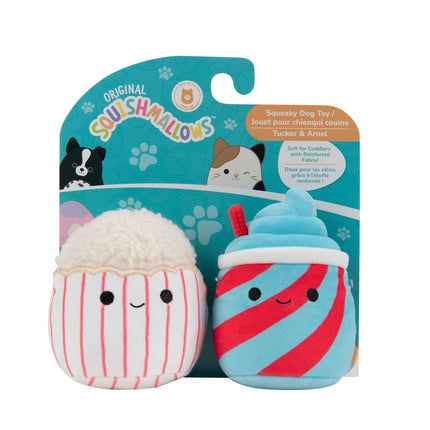Squishmallows Two-Pack Squeaky Plush Dog Toy, 9 Cm