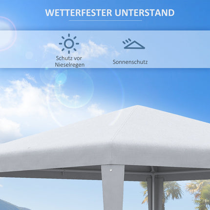 Marquee, 2.7x2.7M, Stable Steel Frame, White Tarpaulin