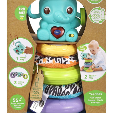 Stack, Rattle & Link Elephant Playset for Infants and Toddlers