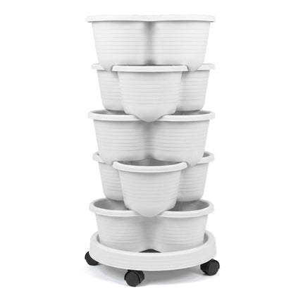 Stackable 5-Tier Plant Tower, 15 Pots, Drainage