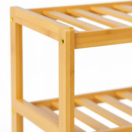 Stackable Bamboo Shoe Rack, 2 Levels, Holds 6 Pairs
