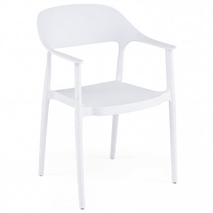 Stackable Dining Chair, 150kg Capacity, White, PP Material