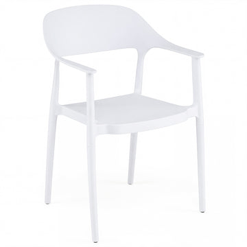 Stackable Dining Chair, 150kg Capacity, White, PP Material