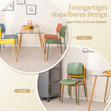 Stackable Dining Chairs Set of 4 – Ergonomic, Durable PP