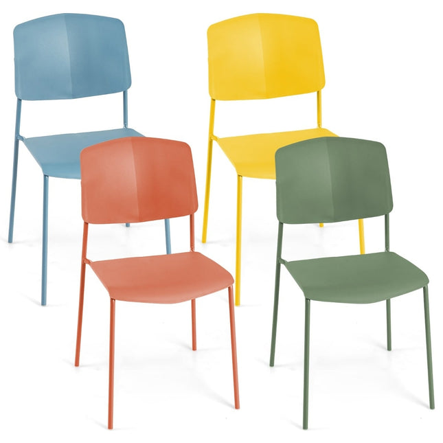 Stapelbare eetkamerstoelen set van 4 - Ergonomisch, duurzaam PP