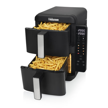 Stackable Dual Basket Air Fryer 2 x 4.5L with Sync Function, 2400W, 8 Programs