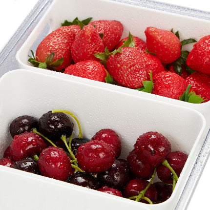 Stackable Fridge Boxes with 3 Drainage Baskets