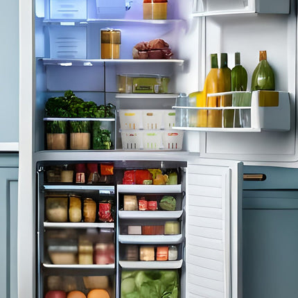Stackable Fridge Boxes with 3 Drainage Baskets
