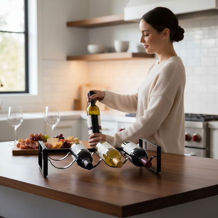 Stackable Iron Wine Rack – Holds Multiple Bottles